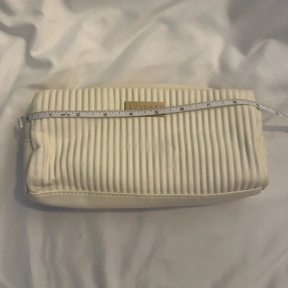 NWOT Bvlgari Faux Leather Fluted Cosmetic Bag